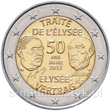 2€.  Traktat Elizejski (Francja)