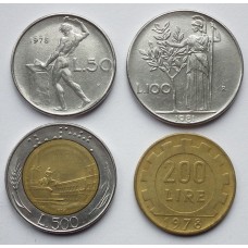 Włochy - zestaw monet obiegowych 4 szt